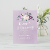 ブルーミング植物紫色のフローラ披露宴 招待状 (スタンド正面)