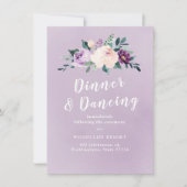 ブルーミング植物紫色のフローラ披露宴 招待状 (正面)