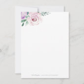 ブルーミング植物紫色のフローラ披露宴 招待状 (裏面)