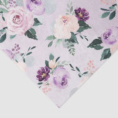 ブルーミング植物紫色の水彩フローラ 薄葉紙 (詳細)