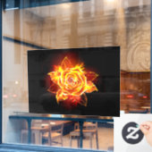 ブルーミング火災バラ ウィンドウサイン (カフェ窓)