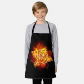 ブルーミング火災バラ エプロン (着用した状態)