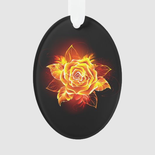 ブルーミング火災バラ オーナメント (正面)