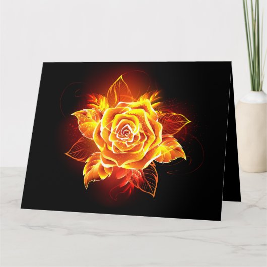 ブルーミング火災バラ カード (正面)