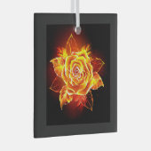 ブルーミング火災バラ ガラスオーナメント (正面右)