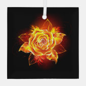 ブルーミング火災バラ ガラスオーナメント (裏面)