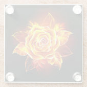 ブルーミング火災バラ ガラスコースター (裏面)