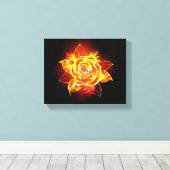 ブルーミング火災バラ キャンバスプリント (インサイチュ (ウッドフロア))