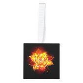 ブルーミング火災バラ キューブオーナメント (正面)