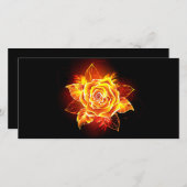 ブルーミング火災バラ サンキューカード (正面/裏面)