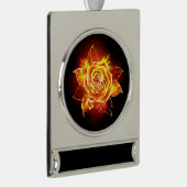 ブルーミング火災バラ シルバープレートバナーオーナメント (右)