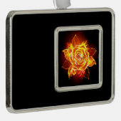 ブルーミング火災バラ シルバープレートフレームオーナメント (右)