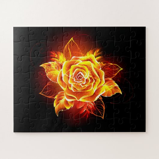 ブルーミング火災バラ ジグソーパズル (横)