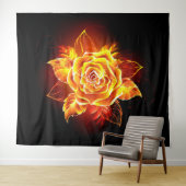 ブルーミング火災バラ タペストリー (インサイチュ(横))