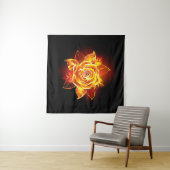 ブルーミング火災バラ タペストリー (インサイチュ(横))