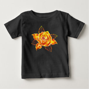 ブルーミング火災バラ ベビーTシャツ