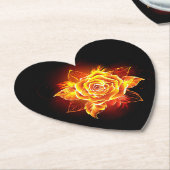 ブルーミング火災バラ ペーパーコースター (アングル)