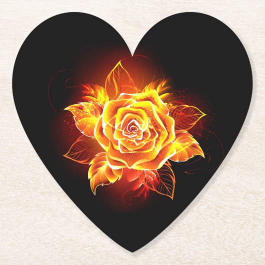 ブルーミング火災バラ ペーパーコースター (正面)