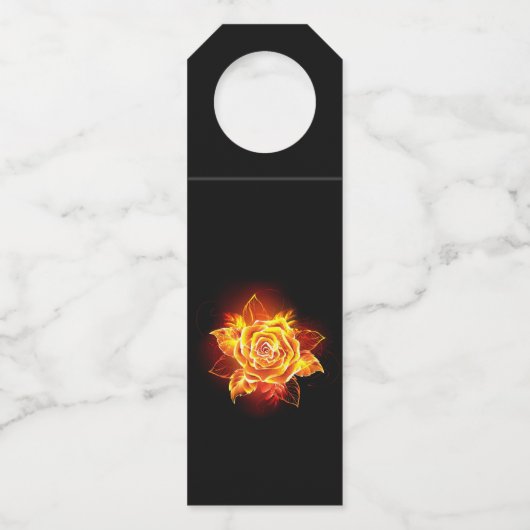 ブルーミング火災バラ ボトルネックタグ (正面)