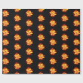 ブルーミング火災バラ ラッピングペーパー (フラット)