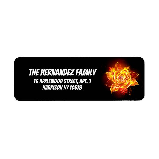 ブルーミング火災バラ ラベル (正面)