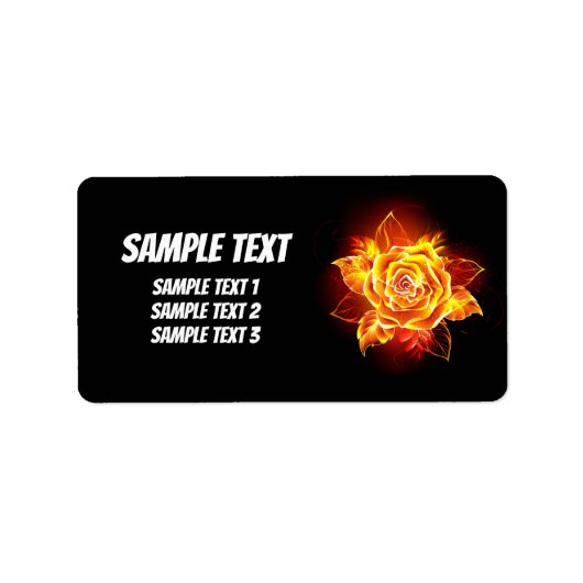 ブルーミング火災バラ ラベル (正面)