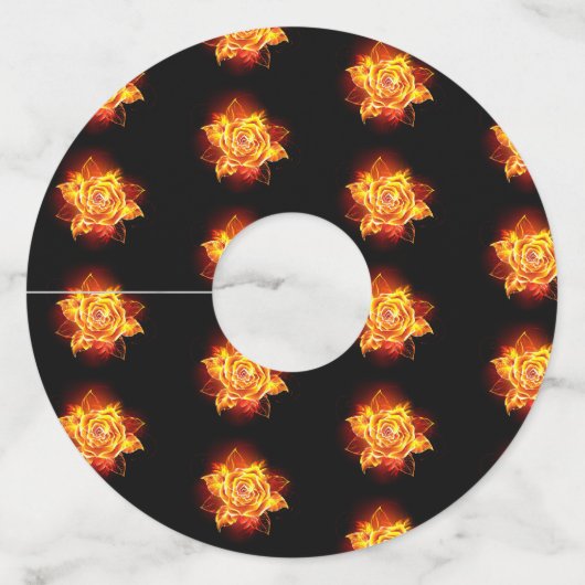 ブルーミング火災バラ ワイングラスタグ (正面)