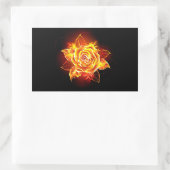 ブルーミング火災バラ 長方形シール (バッグ)