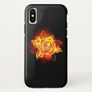 ブルーミング火災バラ iPhone X ケース
