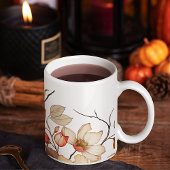 ブルーミング秋の水彩フローラ コーヒーマグカップ