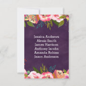 ブルーミング結婚シックのテーブル番号座席表 招待状 (裏面)