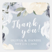 ブルーミング結婚ボタニッ感謝していクブルー スクエアシール (正面)