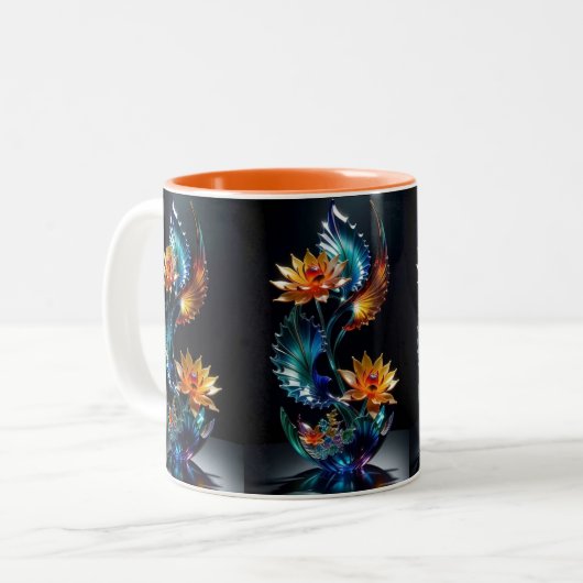 ブルーミング美しい:フローラカップ魅力化 ツートーンマグカップ (正面左)
