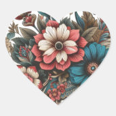 "ブルーミング美しい:フローラデザインシール" ハートシール (正面)