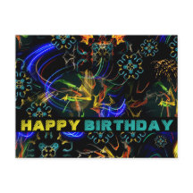 ブルーミング花火フォークアート誕生日