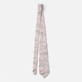 ブルーミング赤面ピンクシークレットガーデン結婚フローラ ネクタイ (裏面)