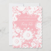 ブルーミング赤面ピンクフローラ結婚式招待状 招待状 (裏面)