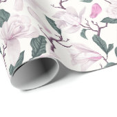 ブルーミング赤面マグノリアブランチ ラッピングペーパー (ロールコーナー)