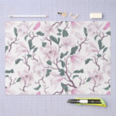 ブルーミング赤面マグノリアブランチ 薄葉紙 (クラフト)