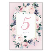 ブルーミング赤面水彩フローラ結婚ズ テーブルナンバー (裏面)