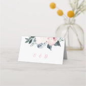 ブルーミング赤面水彩フローラ結婚ズ プレイスカード (裏面)