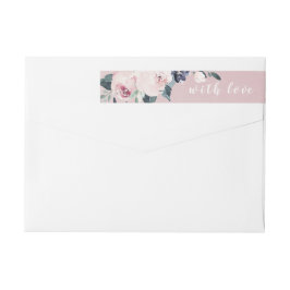 ブルーミング赤面水彩フローラ結婚ズ ラップアラウンドラベル