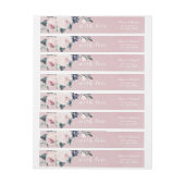 ブルーミング赤面水彩フローラ結婚ズ ラップアラウンドラベル (シート)