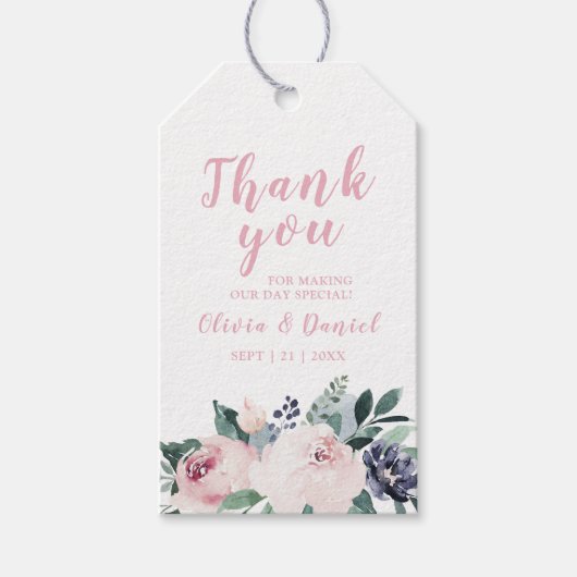 ブルーミング赤面結婚フローラ感謝していのあなた ギフトタグ (正面)