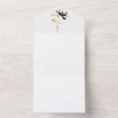 ブルーミング金ゴールド、ブラック&クリーム独身のステム花 オールインワン招待状 (内側)