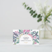 ブルーミング鮮やか花模様QRコード 名刺 (スタンド正面)