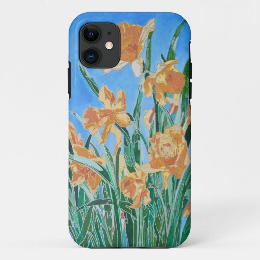 ブルーミング黄金はっきりしたの水仙ラインアート Case-Mate iPhoneケース (裏面)