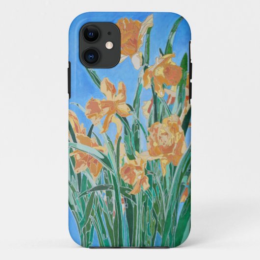 ブルーミング黄金はっきりしたの水仙ラインアート Case-Mate iPhoneケース (裏面)