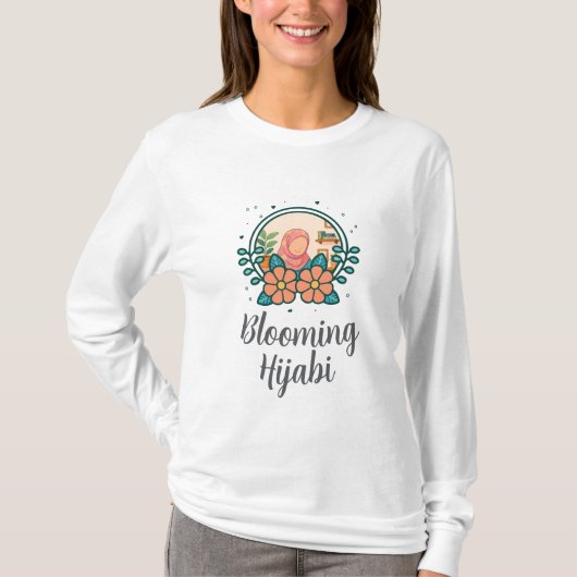 ブルーミング・ヒジャビTシャツ(長袖) Tシャツ (正面)