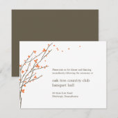 ブルーミング ブランチェ ウェディング レセプション カード - オレンジ (正面/裏面)